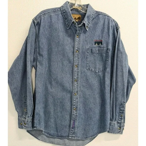 Port Authority Mens Long Sleeve Denim Shirt Port Authority® W382